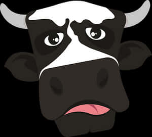 Cartoon Cow Head Graphic PNG image with transparent background