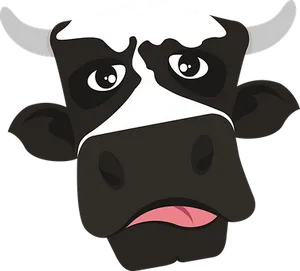 Cartoon Cow Head Graphic PNG Image