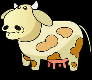 Cartoon Cow Illustration PNG image with transparent background