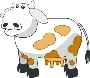 Cartoon Cow Illustration PNG Image