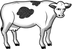 Cartoon Cow Illustration PNG Image