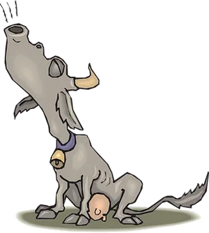 Cartoon Cow Upside Down PNG Image