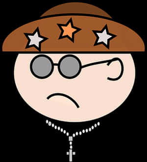 Cartoon Cowboy Hat Character PNG image with transparent background