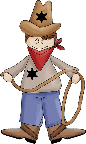Cartoon Cowboywith Lasso PNG image with transparent background
