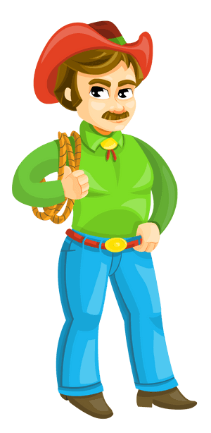 Cartoon Cowboywith Lasso.png PNG image with transparent background