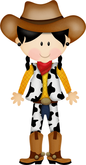 Cartoon Cowgirl Character.png PNG image with transparent background