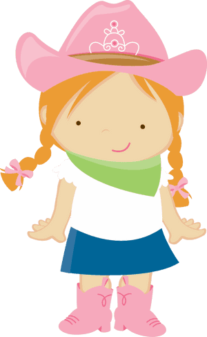 Cartoon Cowgirlin Pink Hat.png PNG image with transparent background