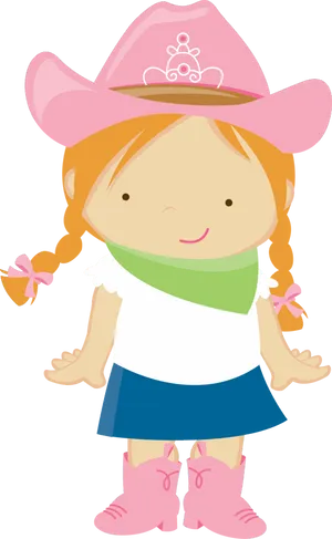 Cartoon Cowgirlin Pink Hat.png PNG Image