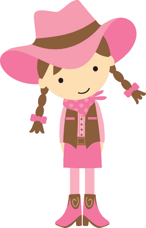 Cartoon Cowgirlin Pink Outfit.png PNG image with transparent background