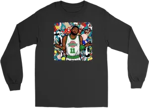 Cartoon Crossover Basketball Sweatshirt PNG Image