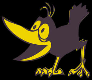 Cartoon Crow Silhouette PNG image with transparent background