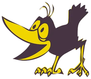 Cartoon Crow Silhouette PNG Image