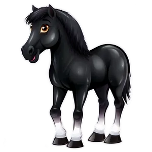 Cartoon Cute Black Horse Png 06262024 PNG Image