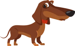 Cartoon Dachshund Standing PNG Image