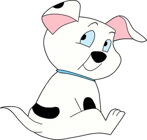 Cartoon Dalmatian Puppy Sitting PNG Image