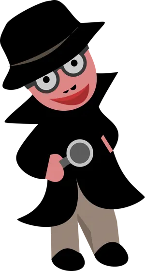 Cartoon Detective Character PNG Image