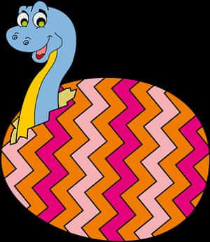 Cartoon Dinosaur Hatching From Egg PNG image with transparent background