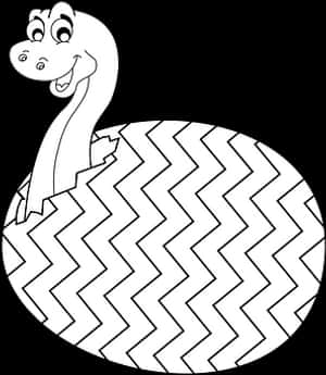 Cartoon Dinosaur Hatching From Egg PNG with transparent background