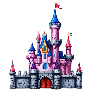 Cartoon Disney Castle Design Png Qns72 PNG Image