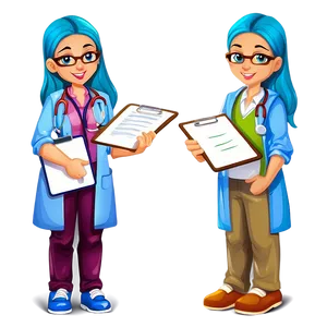 Cartoon Doctor Holding Clipboard Png Djh PNG Image