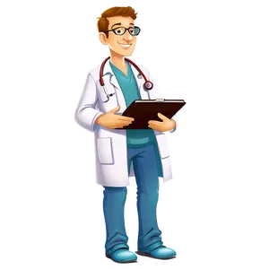 Cartoon Doctor Holding Clipboard Png Maw PNG Image