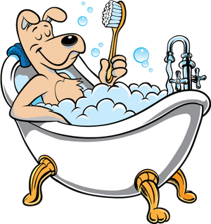 Image Of Bath Clipart Bath Clipart - Cartoon Dog In Bathtub, HD Png Download PNG