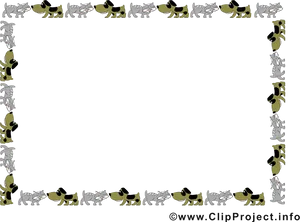 Cartoon Dog Cat Frame PNG Image