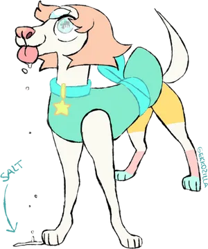 Cartoon Dog Drooling PNG Image