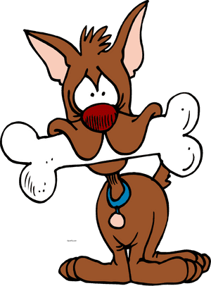 Cartoon Dog With Bone PNG image with transparent background