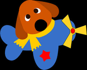 Cartoon Dogin Superhero Costume PNG image with transparent background