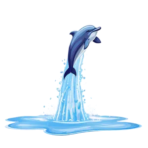 Cartoon Dolphin Splash Png Rph8 PNG Image