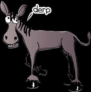 Cartoon Donkey Derp Expression PNG image with transparent background