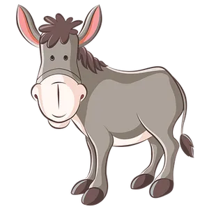 Cartoon Donkey Illustration PNG Image