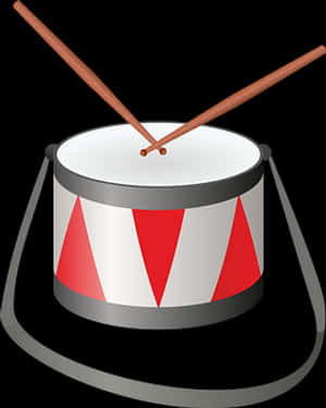 Cartoon Drumwith Drumsticks PNG image with transparent background