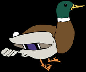 Cartoon Duckwith Capand Sunglasses PNG image with transparent background