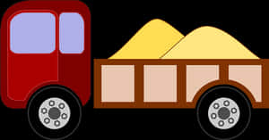 Cartoon Dump Truck Loaded With Sand PNG image with transparent background