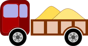 Cartoon Dump Truck Loaded With Sand PNG Image
