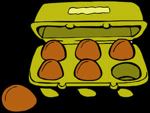 Cartoon Egg Carton Spill PNG with transparent background