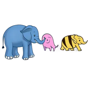 Cartoon Elephant And Friends Png Sdb PNG Image