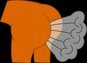 Cartoon Elephant Blowing Air PNG image with transparent background