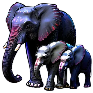 Cartoon Elephant Family Png Kon98 PNG Image