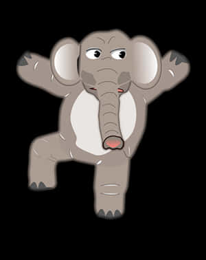 Cartoon Elephant Shrugging PNG image with transparent background