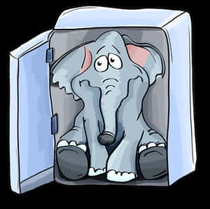 Cartoon Elephantina Fridge PNG image with transparent background