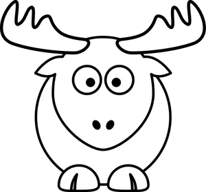 Cartoon Elk Drawing PNG Image