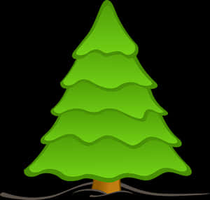 Cartoon Evergreen Tree Graphic PNG image with transparent background
