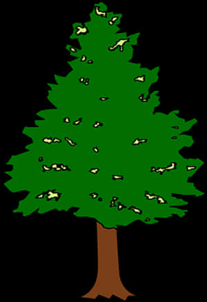 Cartoon Evergreen Tree PNG image with transparent background
