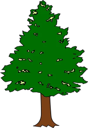 Cartoon Evergreen Tree PNG Image
