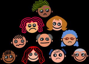 Cartoon Expression Faces Vector PNG image with transparent background