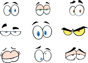 Cartoon Expressions Collage PNG Image