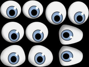 Cartoon Eyeballs Collection PNG image with transparent background
